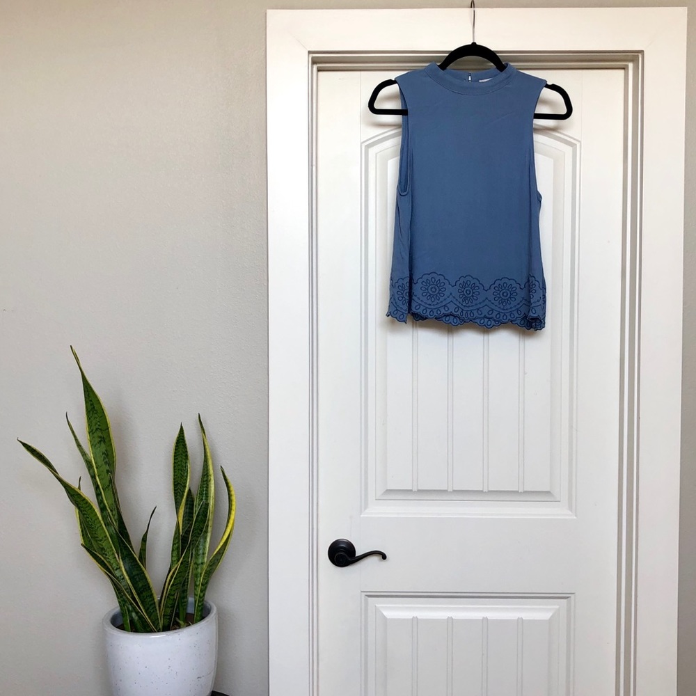 mock turtle sleeveless blouse